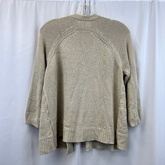 Cyrus Women’s 3/4 Sleeve Open Front Knit Cardigan Beige Small - Picture 7 of 9